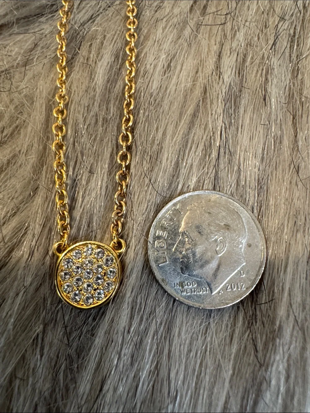 PRICE FIRM kate spade Gold Tone Pave Circle Pendant Necklace - Women Jewelry